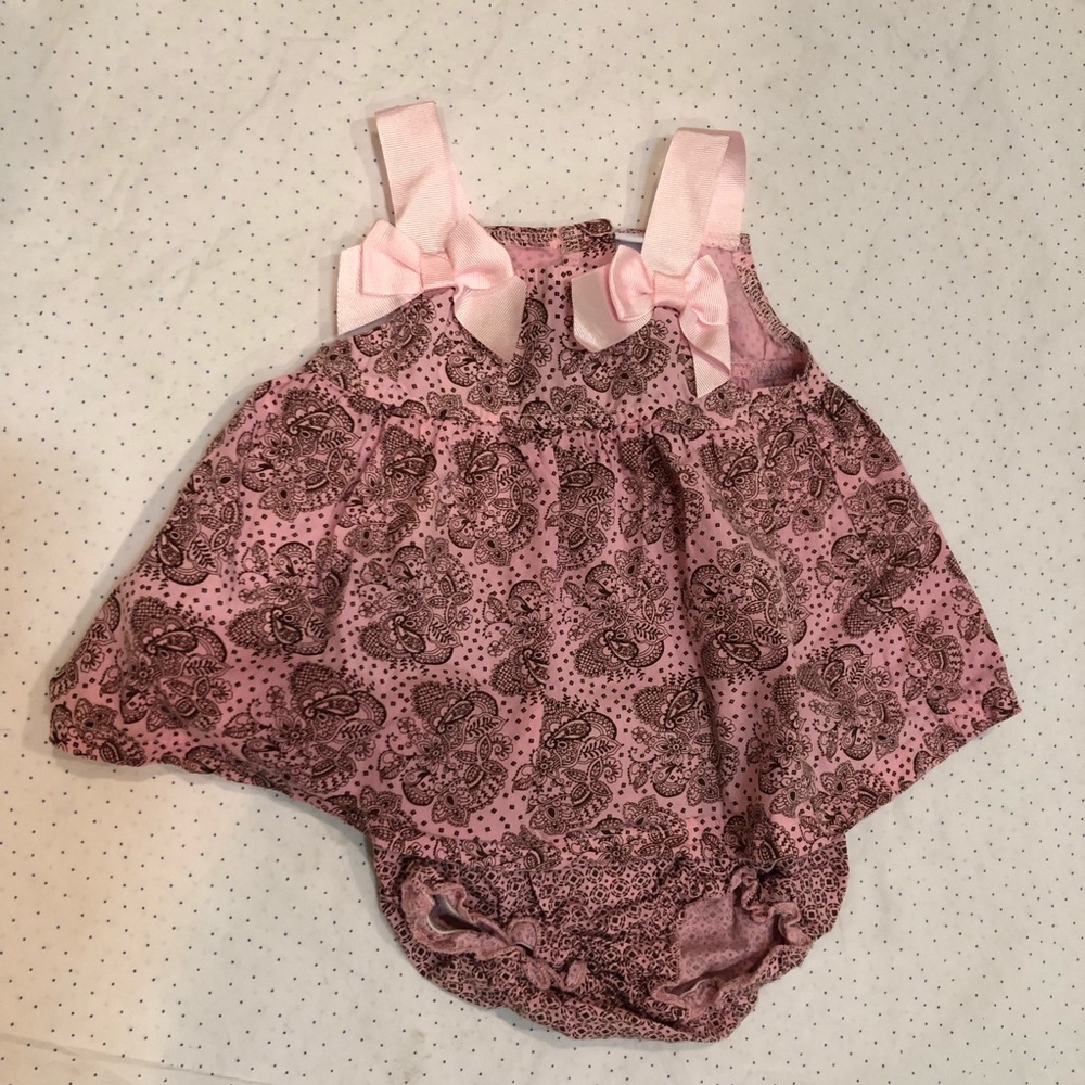 Pink Paisley 2 pc Dress w/ Ribbon